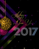 2017 Happy New Year Card wallpaper 128x160