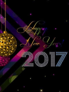 2017 Happy New Year Card wallpaper 240x320