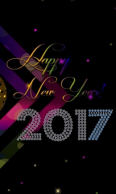 2017 Happy New Year Card wallpaper 240x400