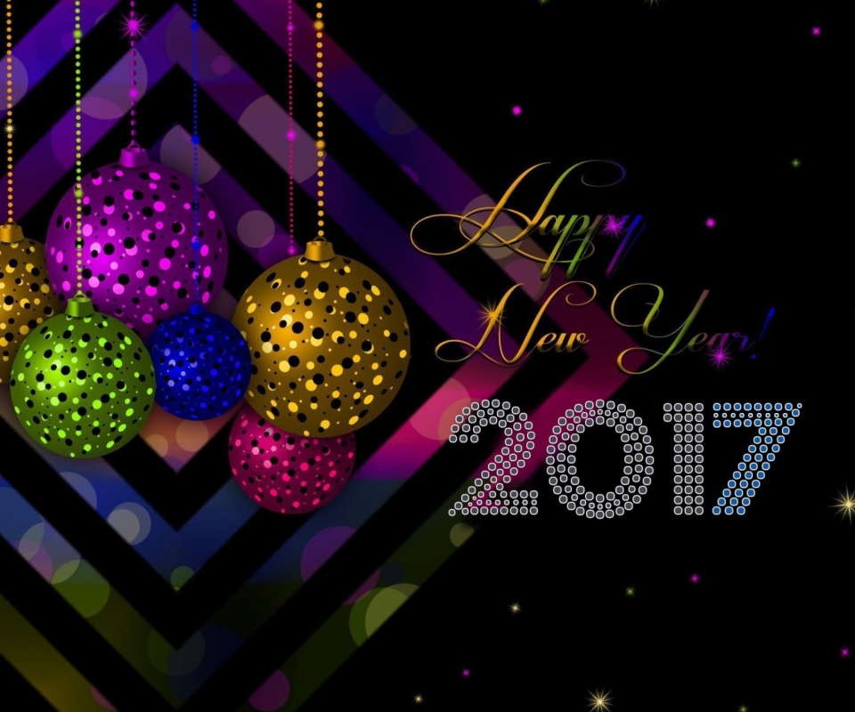 2017 Happy New Year Card wallpaper 960x800