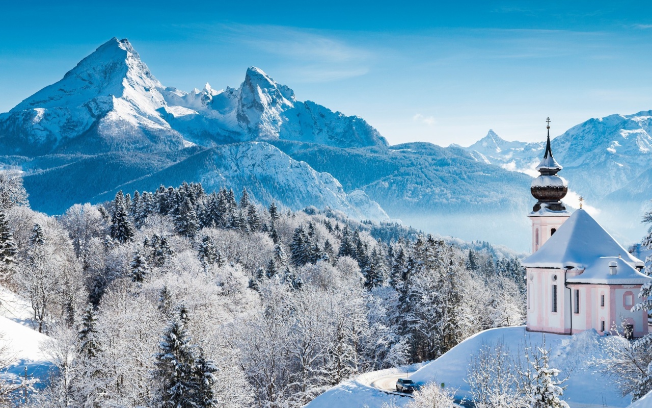 Das Bavaria under Snow Wallpaper 1280x800