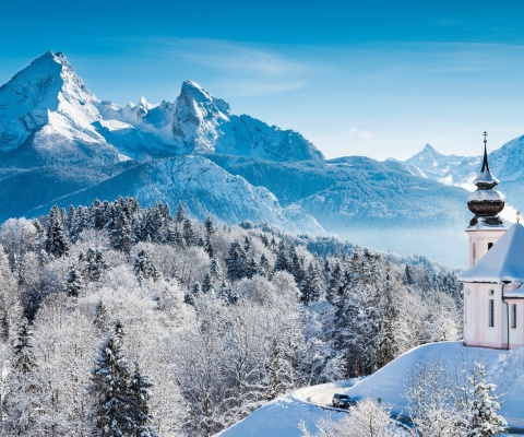 Das Bavaria under Snow Wallpaper 480x400