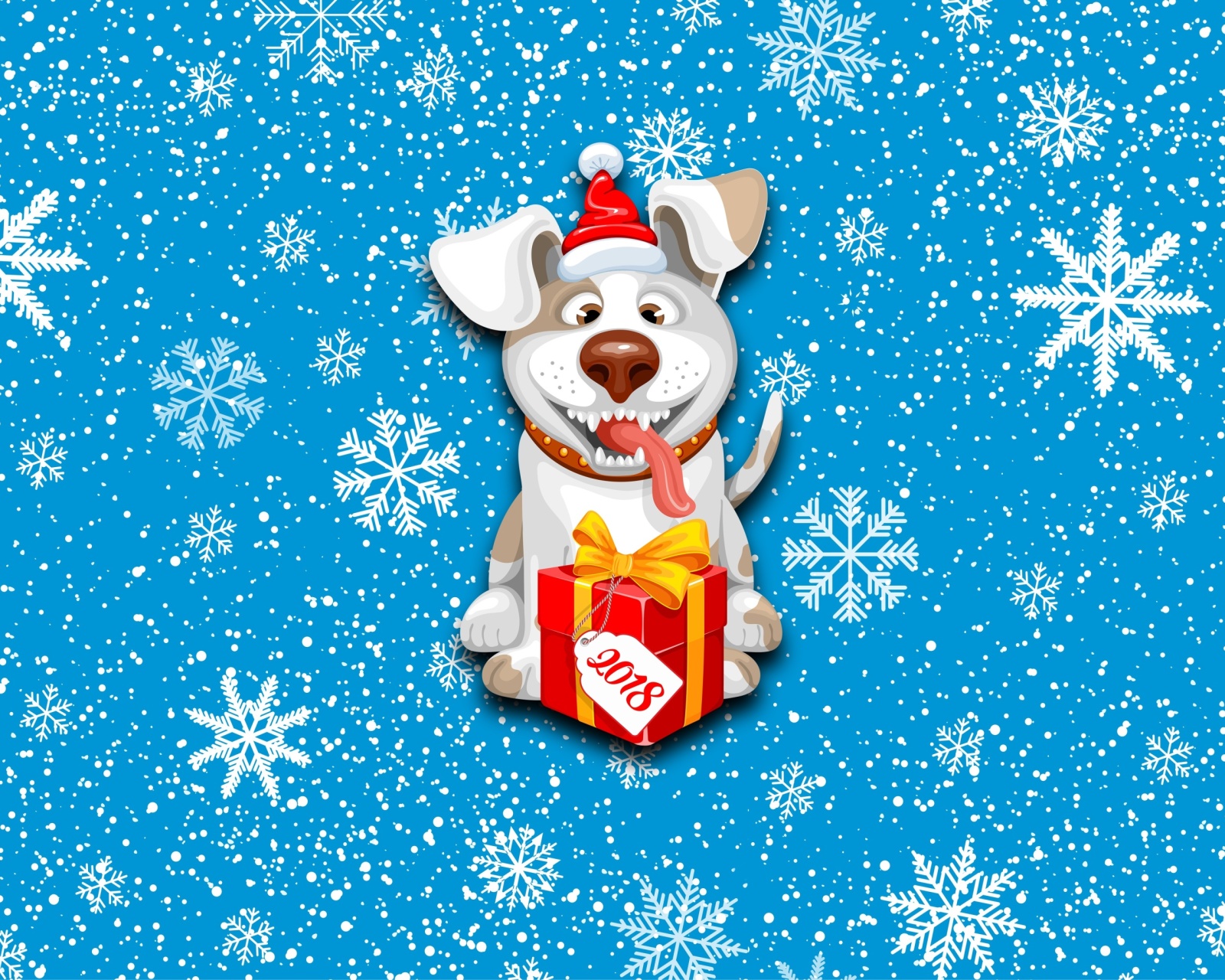 Das Winter New Year 2018 of the Dog Wallpaper 1600x1280