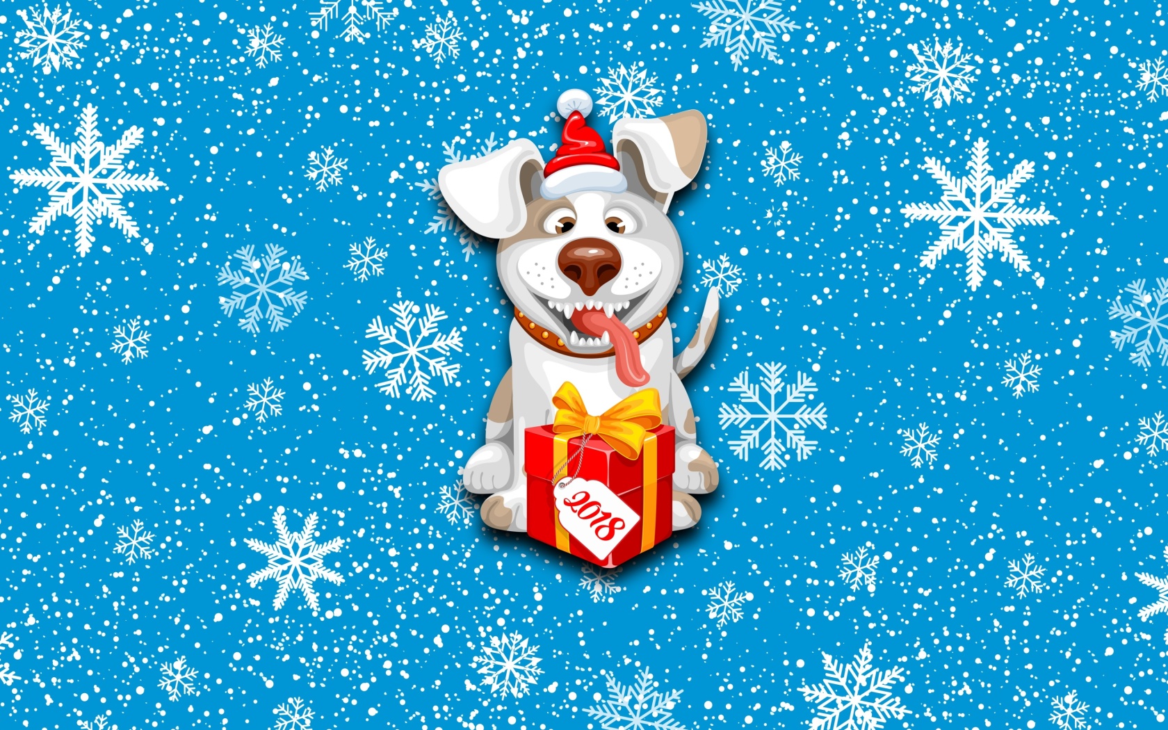 Fondo de pantalla Winter New Year 2018 of the Dog 1680x1050