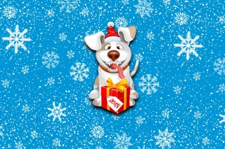 Winter New Year 2018 of the Dog Background for Android, iPhone and iPad