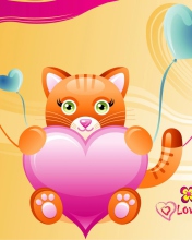 Love Kitten Valentine wallpaper 176x220