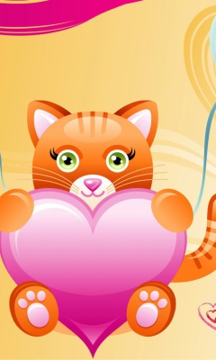 Love Kitten Valentine wallpaper 240x400