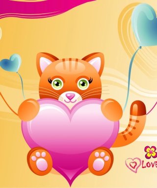 Love Kitten Valentine - Obrázkek zdarma pro Nokia X7