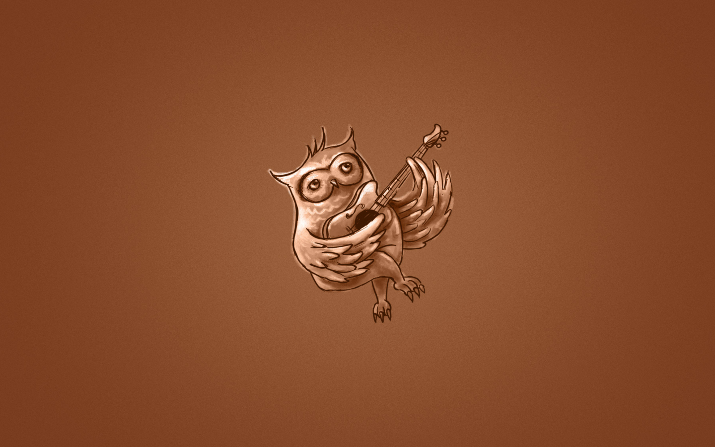 Funny Owl Playing Guitar Illustration screenshot #1 1440x900