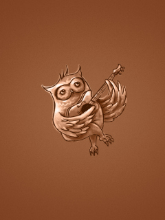 Screenshot №1 pro téma Funny Owl Playing Guitar Illustration 240x320
