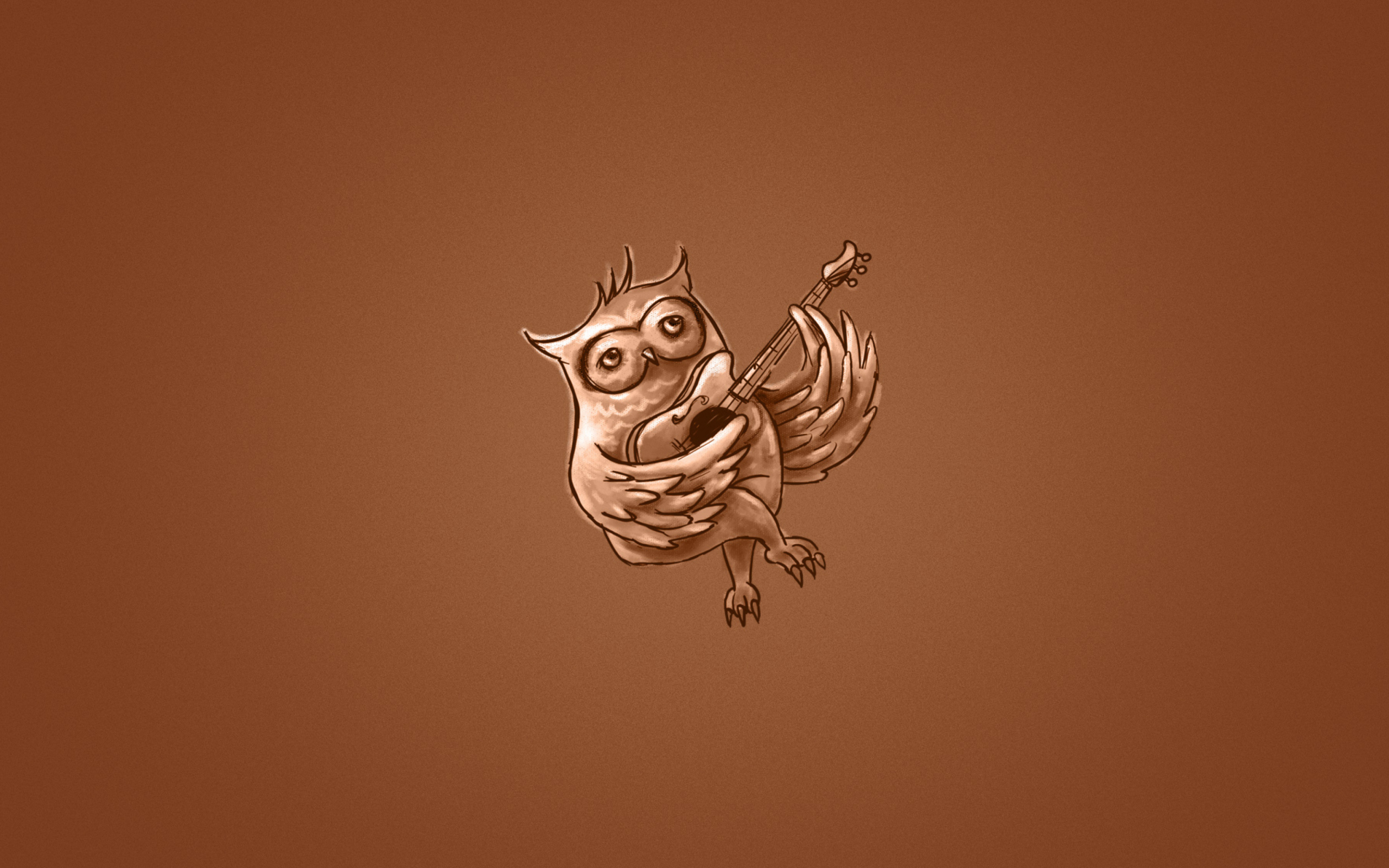 Funny Owl Playing Guitar Illustration screenshot #1 2560x1600