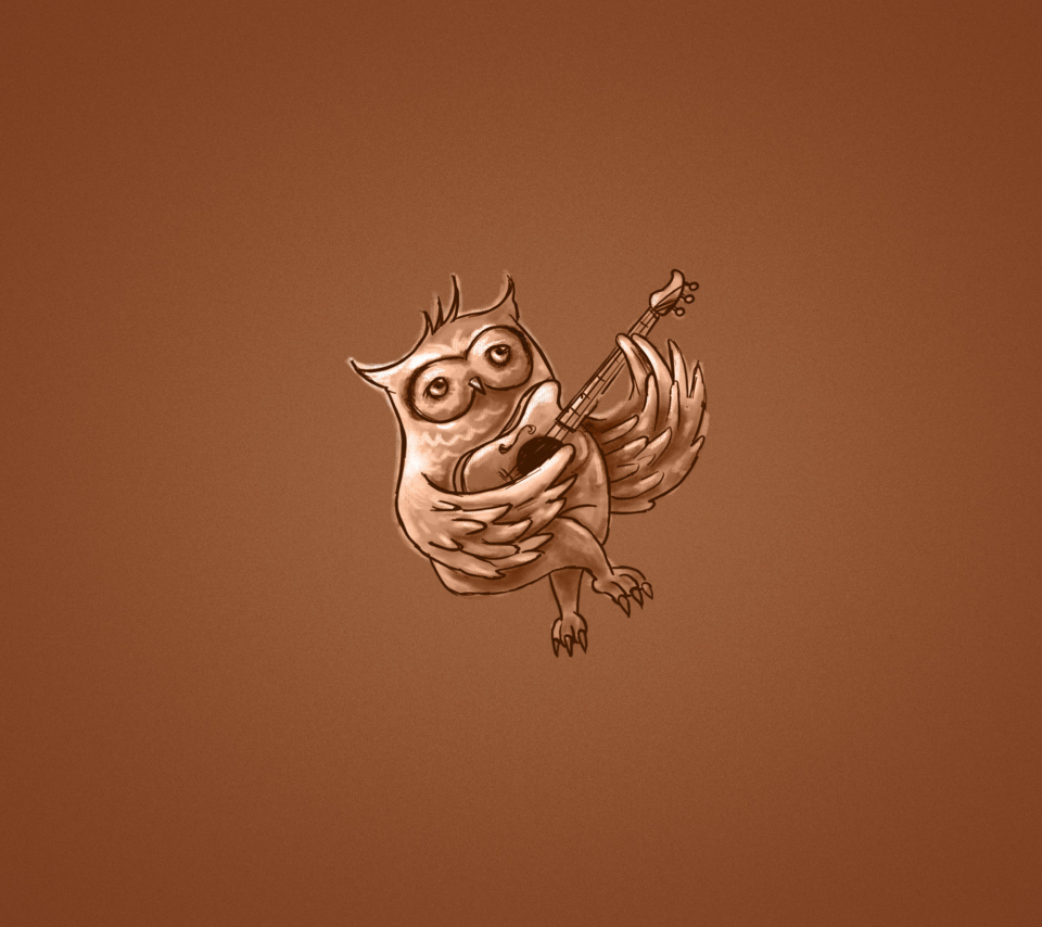 Screenshot №1 pro téma Funny Owl Playing Guitar Illustration 960x854