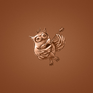 Kostenloses Funny Owl Playing Guitar Illustration Wallpaper für iPad mini 2