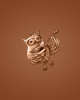 Funny Owl Playing Guitar Illustration - Obrázkek zdarma pro 360x640