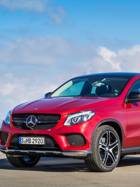 2016 Mercedes Benz GLE 450 AMG Red wallpaper 480x640