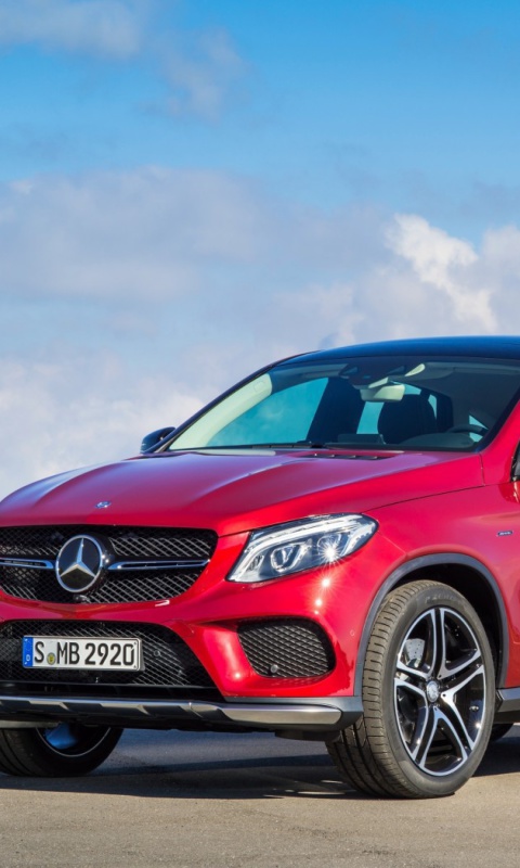 2016 Mercedes Benz GLE 450 AMG Red wallpaper 480x800