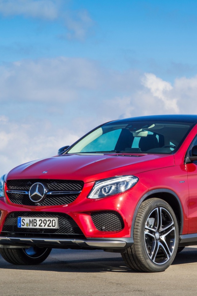 2016 Mercedes Benz GLE 450 AMG Red wallpaper 640x960