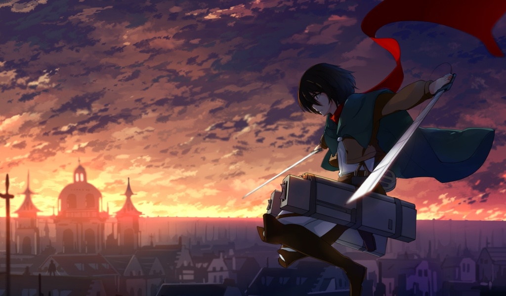 Fondo de pantalla Mikasa Ackerman Attack on Titan 1024x600