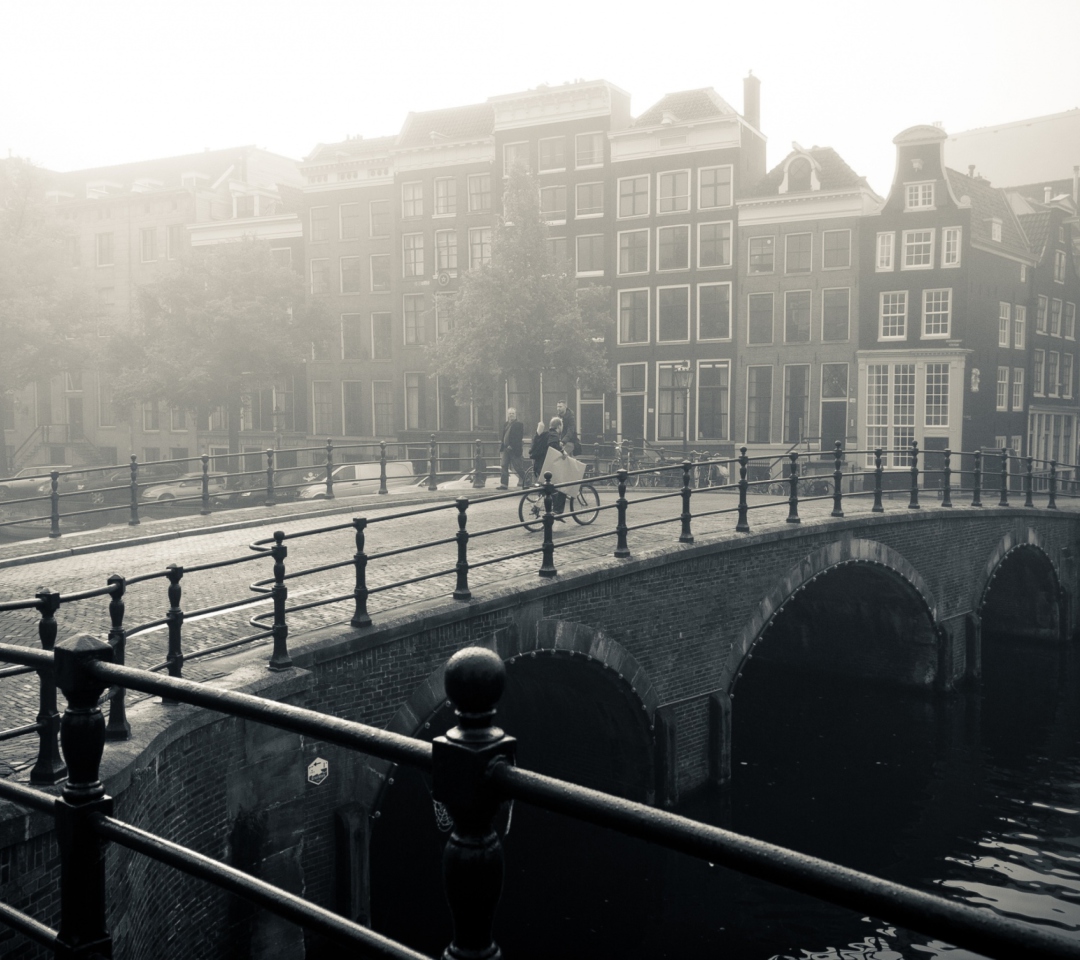 Misty Amsterdam wallpaper 1080x960