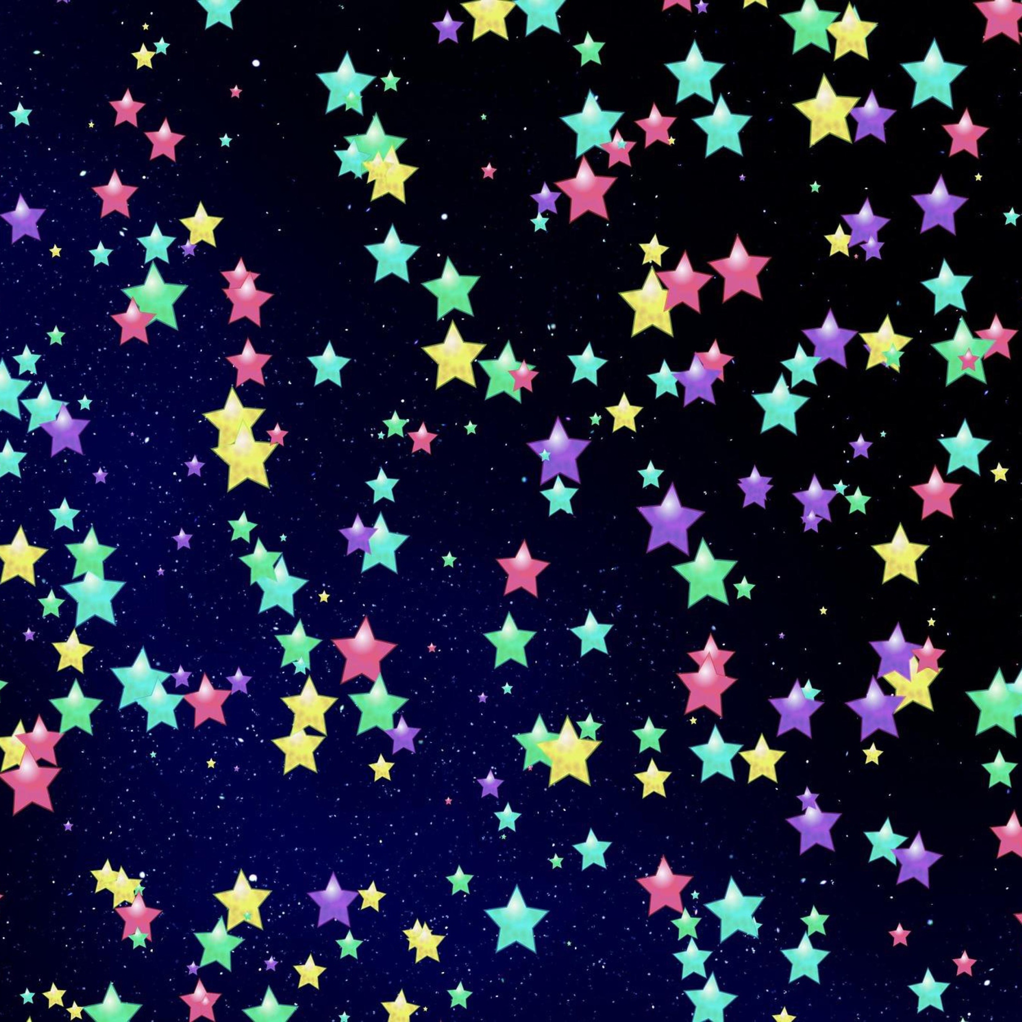 Das Colorful Stars Wallpaper 2048x2048