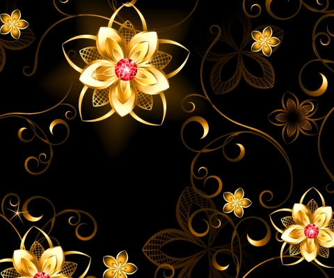 Screenshot №1 pro téma Golden Flowers 480x400