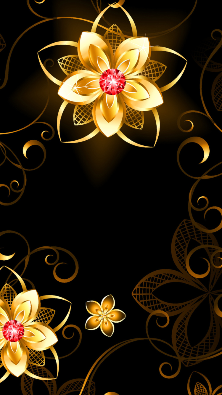 Fondo de pantalla Golden Flowers 750x1334
