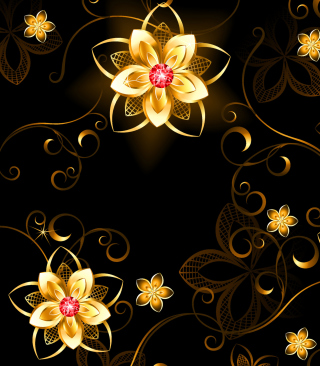 Golden Flowers papel de parede para celular para Nokia C1-00