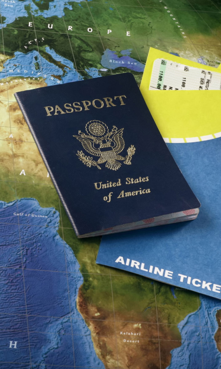 Das World Travel Tourism - Passport Visa Wallpaper 768x1280