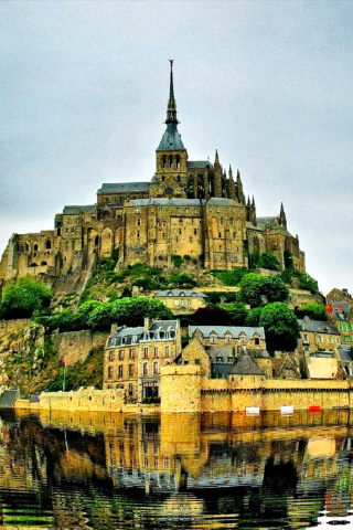 Fondo de pantalla Normandy, Mont Saint Michel 320x480