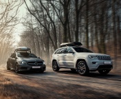 Das Jeep VS Mercedes Wallpaper 176x144