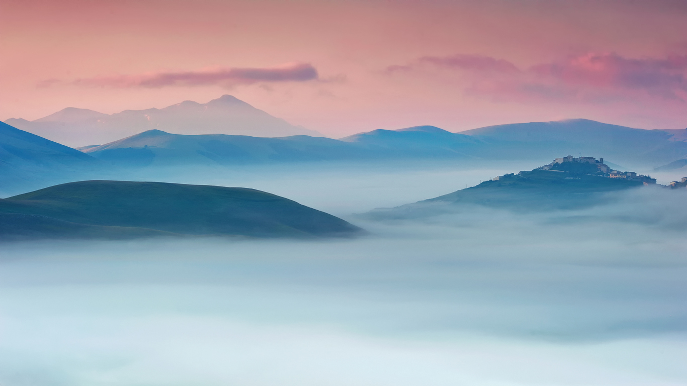 Screenshot №1 pro téma Pink Blue Morning 1366x768