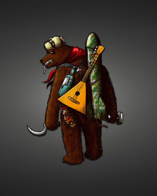 Angry Russian Bear With Balalaika - Obrázkek zdarma pro 640x960