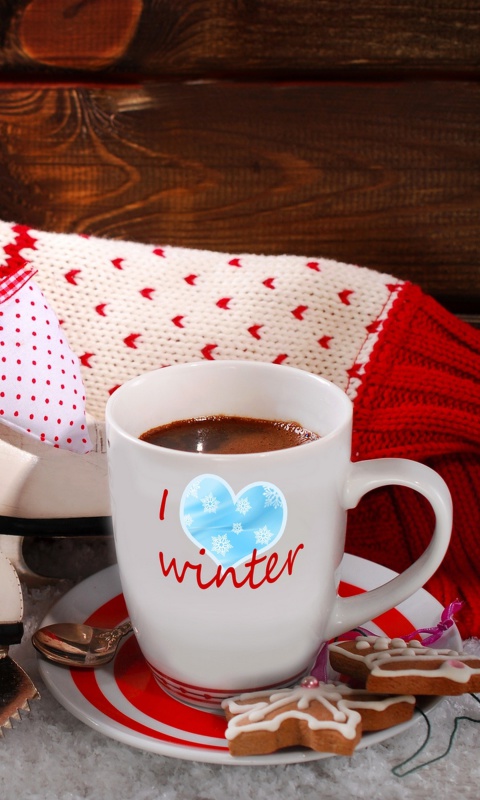 Hot Mulled Wine Merry XMAS wallpaper 480x800