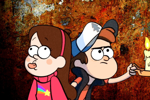 Fondo de pantalla Mabel and Dipper in Gravity Falls 480x320