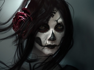 Das Beautiful Skull Face Painting Wallpaper 320x240