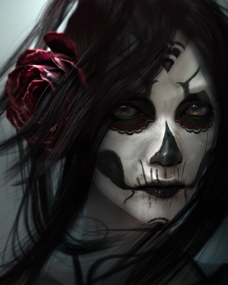 Beautiful Skull Face Painting - Obrázkek zdarma pro 128x160