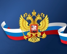 Russian coat of arms and flag wallpaper 220x176