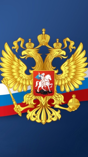 Russian coat of arms and flag wallpaper 360x640