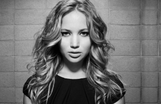 Jennifer Lawrence Black And White Portrait Wallpaper for Android, iPhone and iPad
