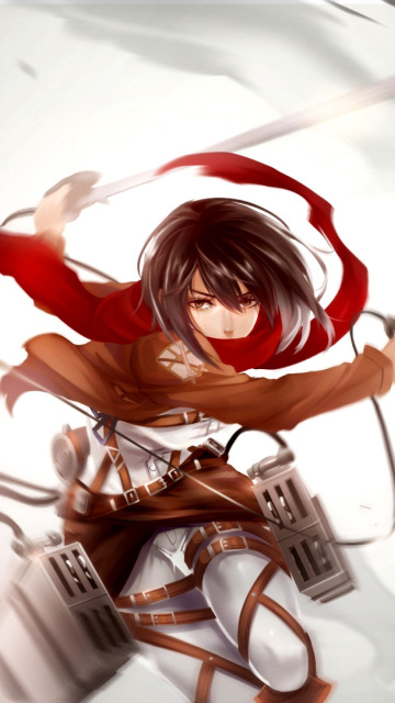 Обои Attack on Titan, Mikasa Ackerman 360x640