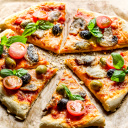 Pizza with olives wallpaper 128x128