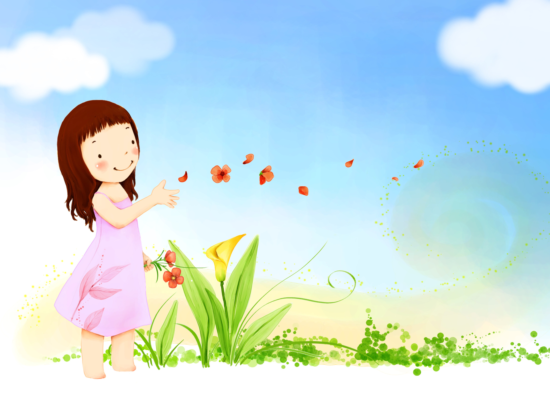 Screenshot №1 pro téma Summer Girl Drawing 1920x1408