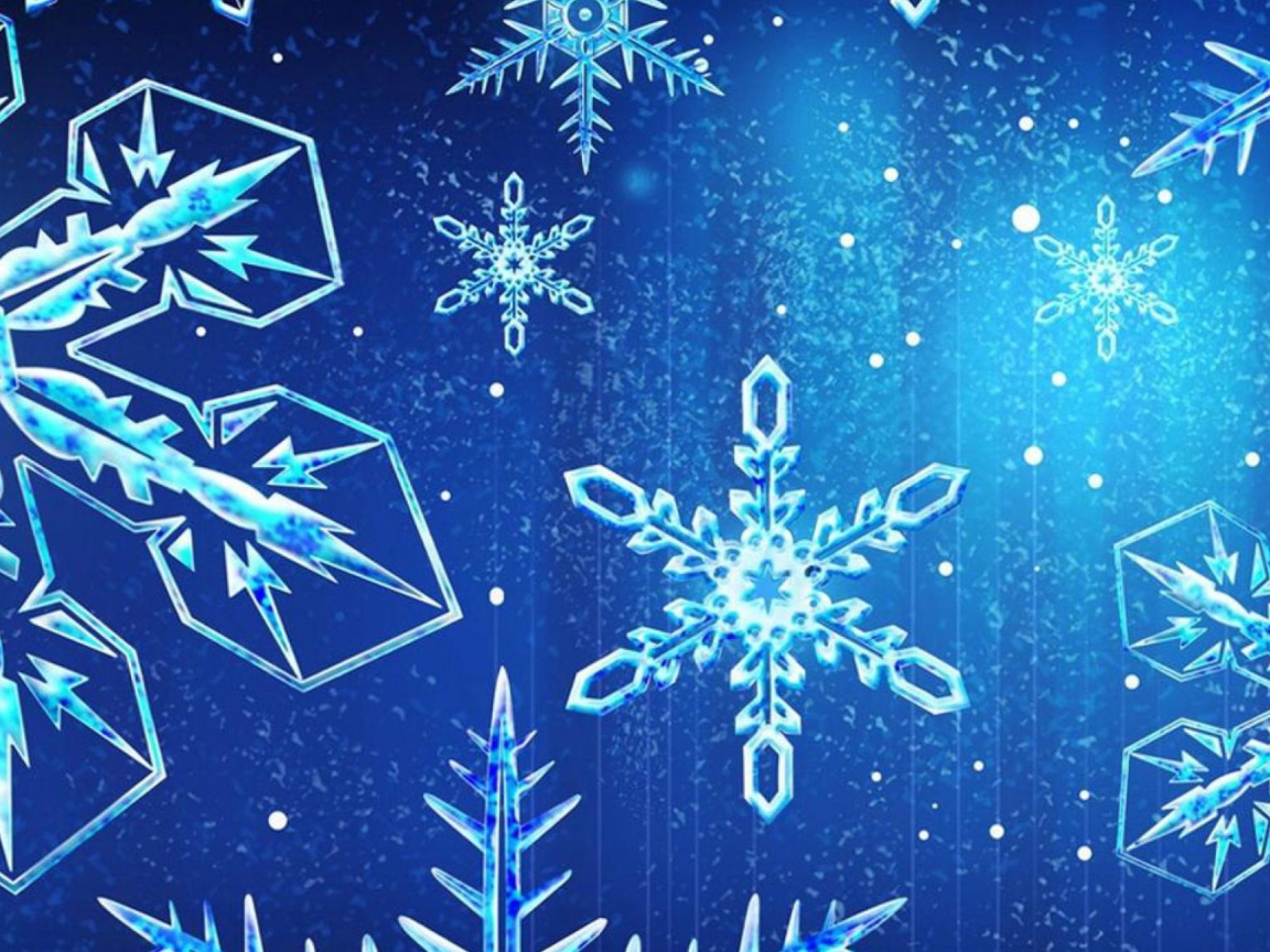 Das Blue Snowflakes Wallpaper 1152x864