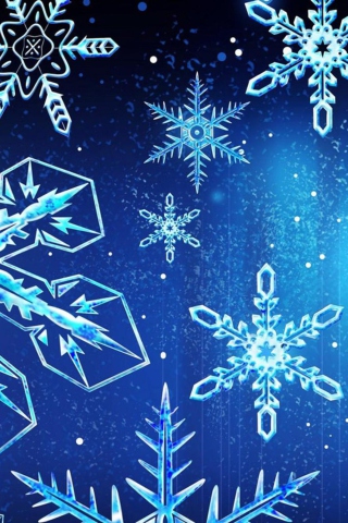 Blue Snowflakes wallpaper 320x480