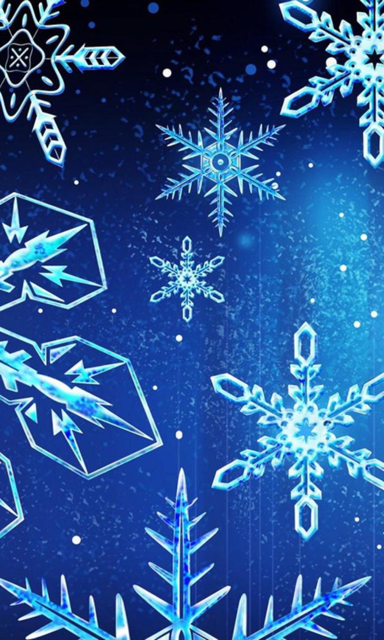 Fondo de pantalla Blue Snowflakes 768x1280