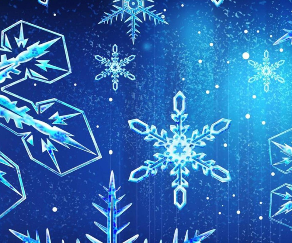 Blue Snowflakes screenshot #1 960x800