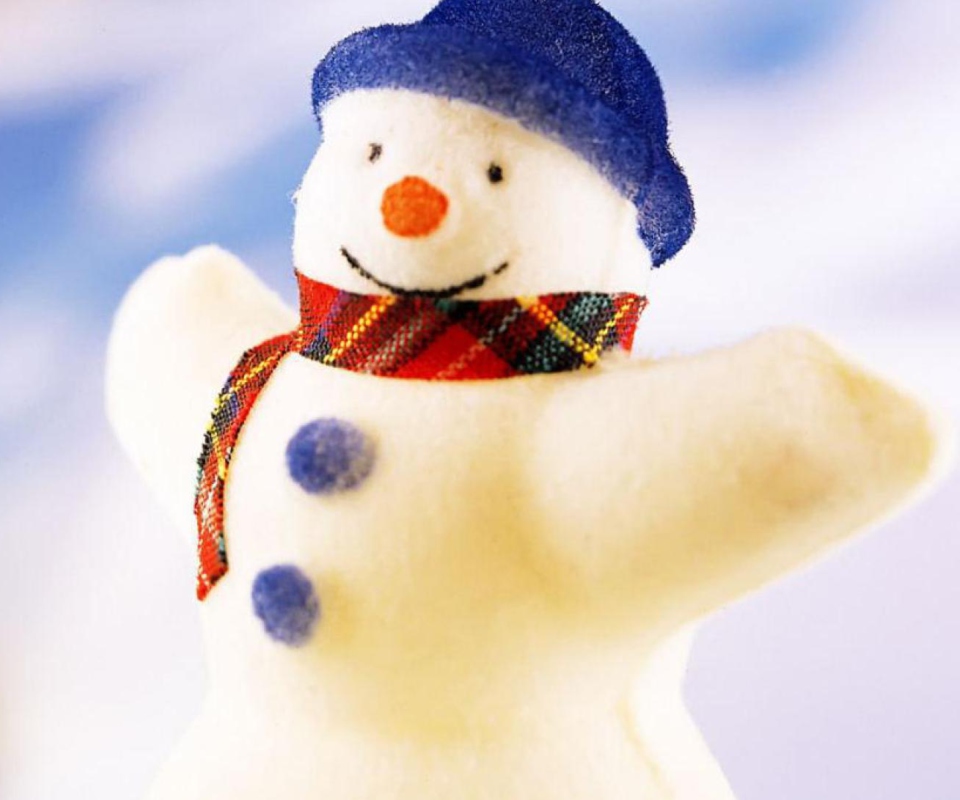 Das Happy Snowman Wallpaper 960x800