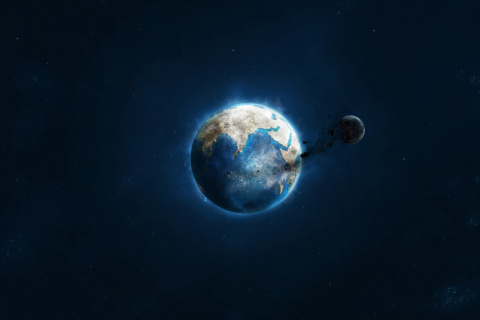 Fondo de pantalla Planet and Asteroid 480x320