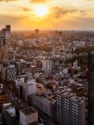 Fondo de pantalla Sunset Over Tokyo 132x176