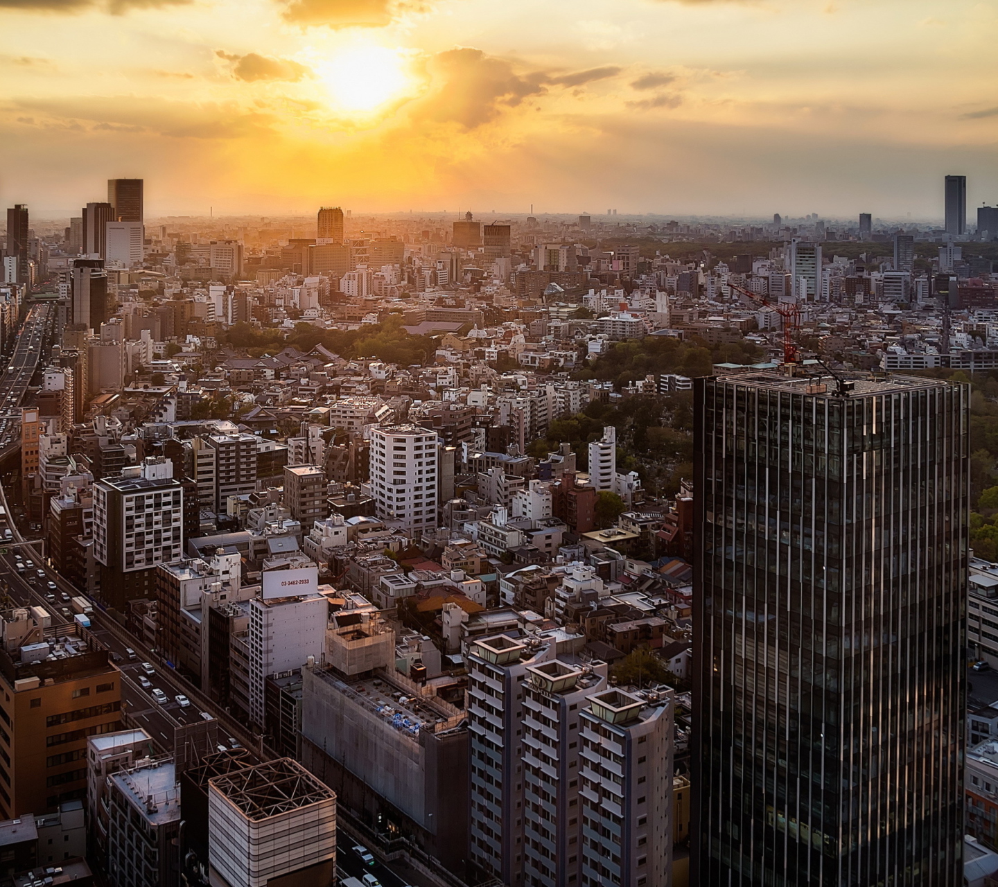 Fondo de pantalla Sunset Over Tokyo 1440x1280